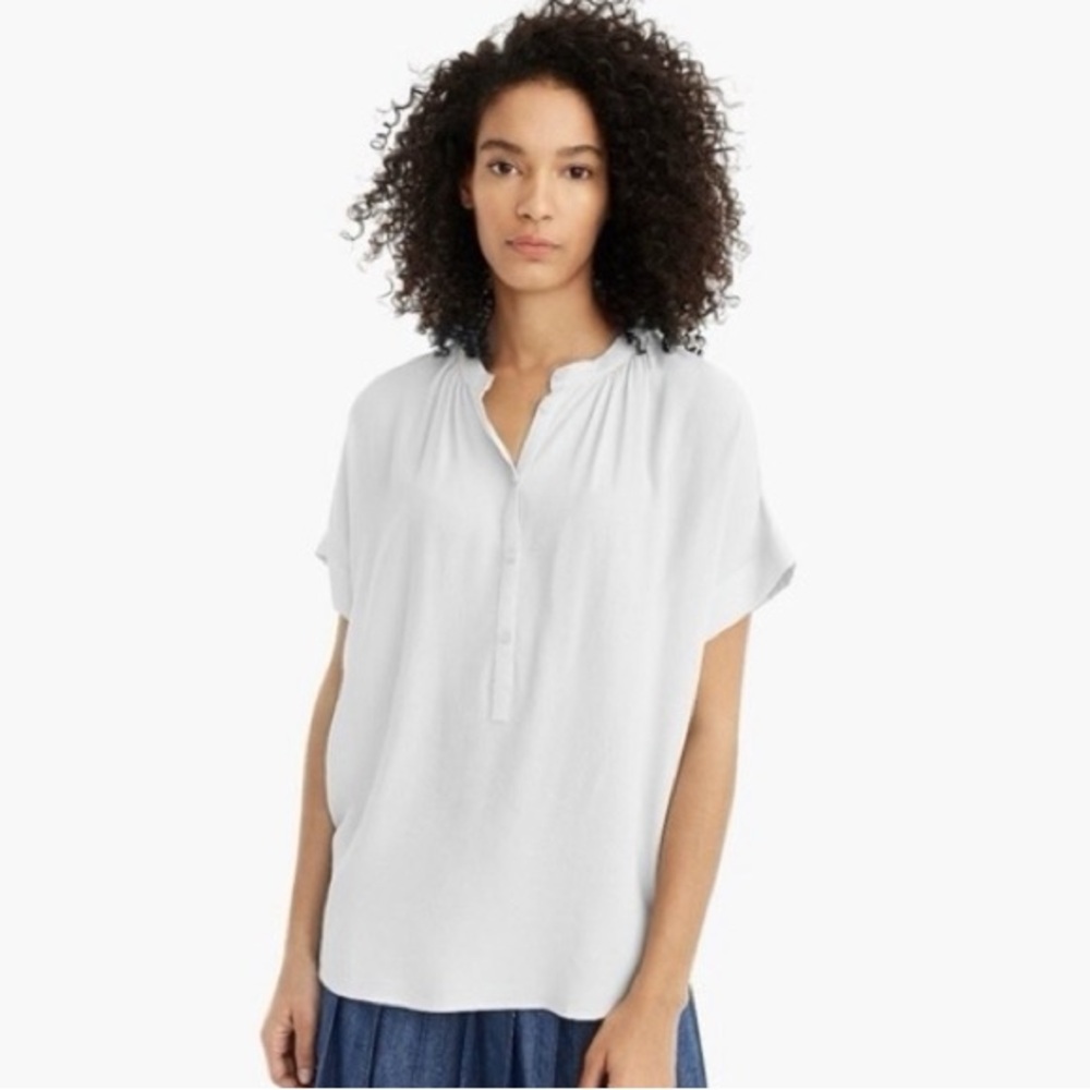 J Crew white Cream drapey Big Sur Top blouse 4 for $20